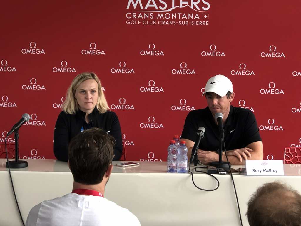 Rory McIlroy en conférence de presse lors de l’Omega European Masters 2019 à Crans-Montana"